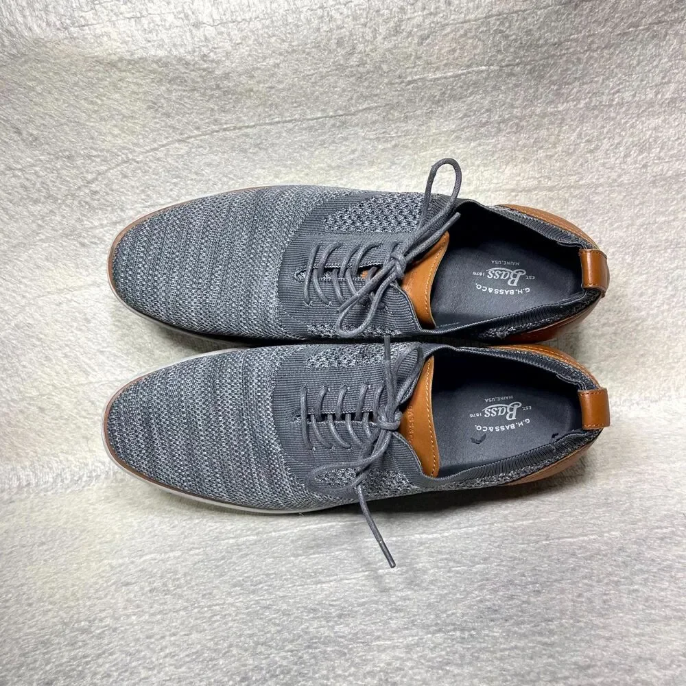 G.H. Bass & Co. Mens Oxford Knit Shoes Size 12 Gray‎